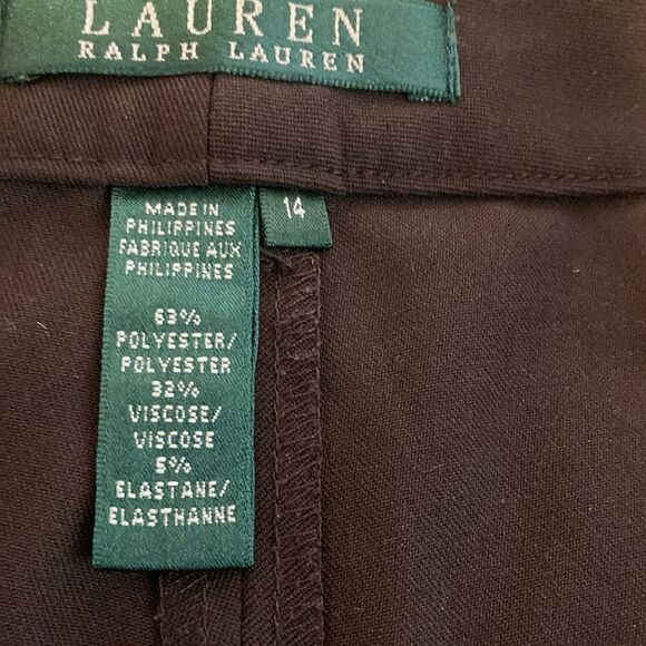 LAUREN RALPH LAUREN 14 Wide Leg Stretch High Waisted Trouser Pants - Picture 3 of 10